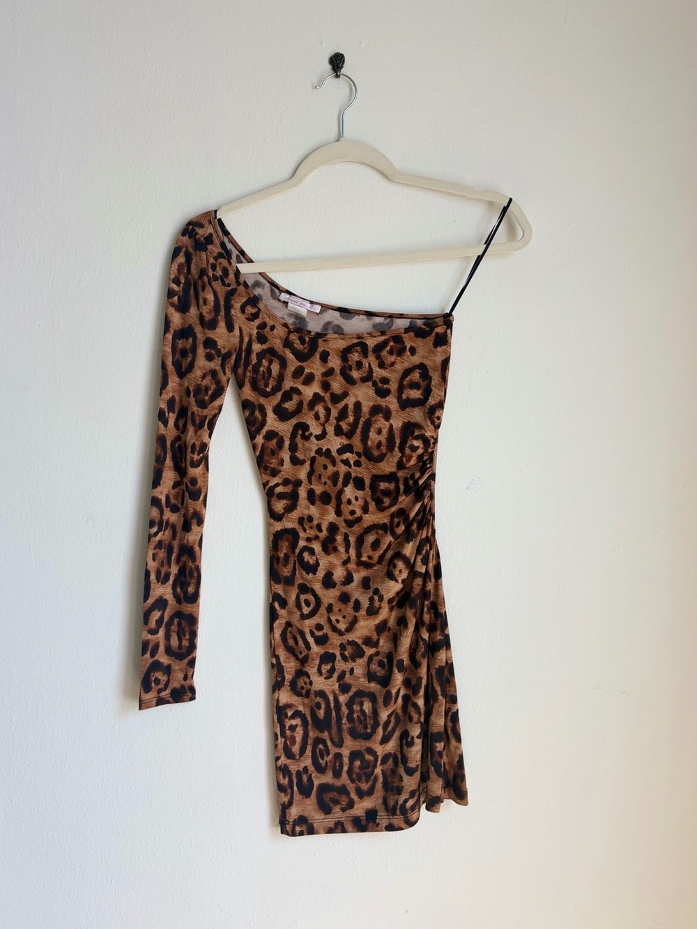 Wet Seal Leopard One Shoulder Dress